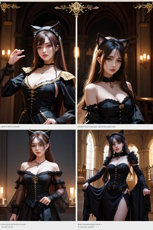 There are a bunch of screenshots of the characters,Characters side by side,Character Portraits,Baroque,Character selection screen,8k character details,In-game graphics,full character,Gothic antique theme,Highly detailed characters,ability image,entire character!Characters side by side,Characters side by side,Characters side by side,Chest G cup,Facial skin smooth and tender, woman wearing top and cat ear hat,
Choose a gaming career,
Dancer ,Dancer, singer,
cook, Ninja