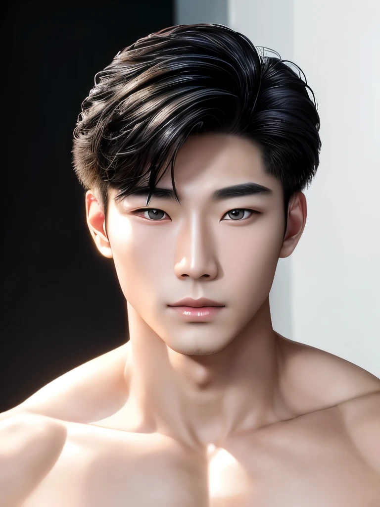 Araaf Asian man with black hair and shirtless body, ปากrealistic สวยงาม, Inspiration from Yan Juncheng, photorealistic!!!!!!! art style, smooth. digital painting, realistic. Cheng Yi, Inspired by Russell Dongjun Lu, #1 digital painting of all time, art styleสมจริง, # 1 digital painting of all time, Inspiration from Zhang Han, Special details. digital painting