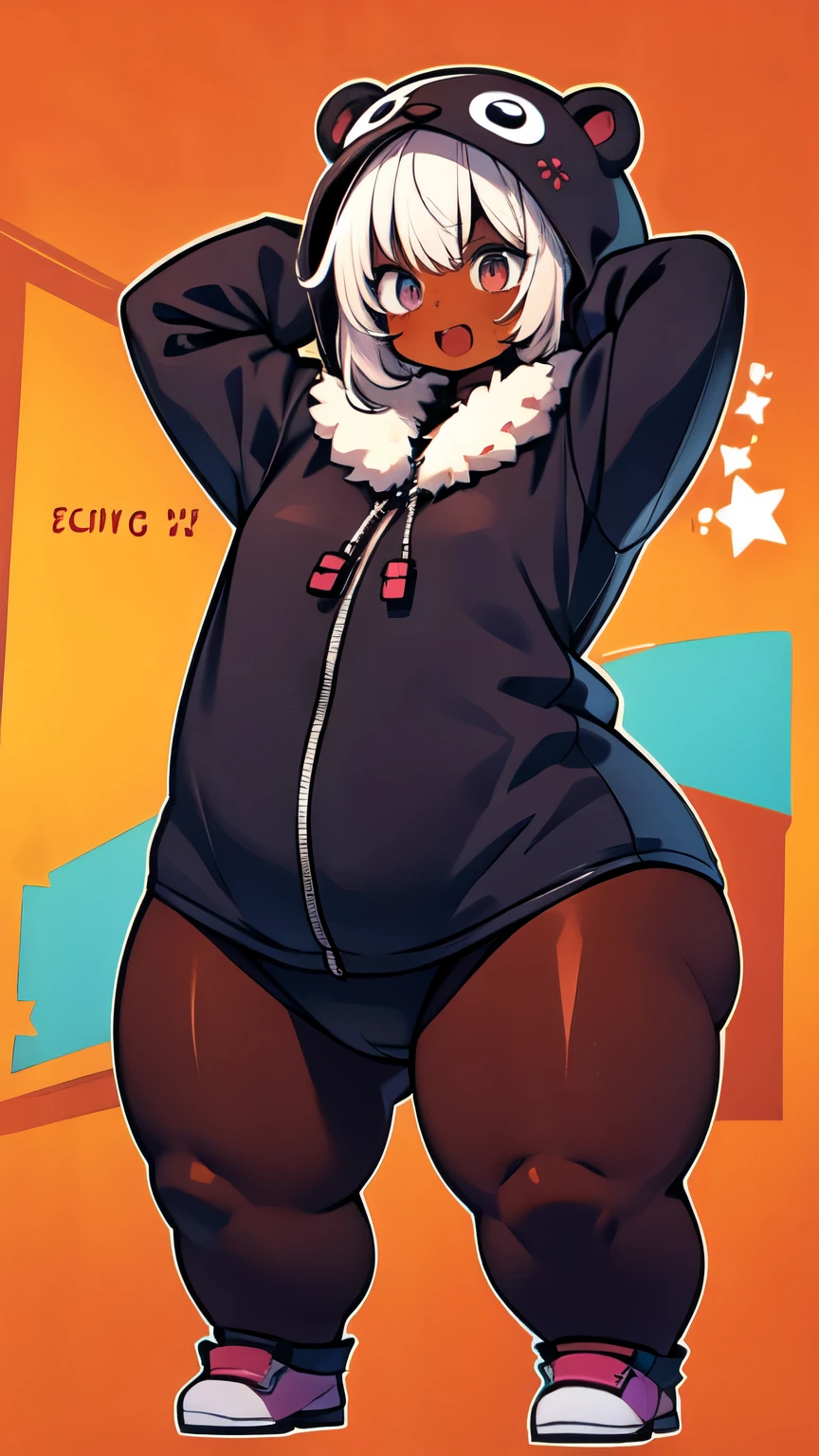 Cute bear costume girl, various poses,