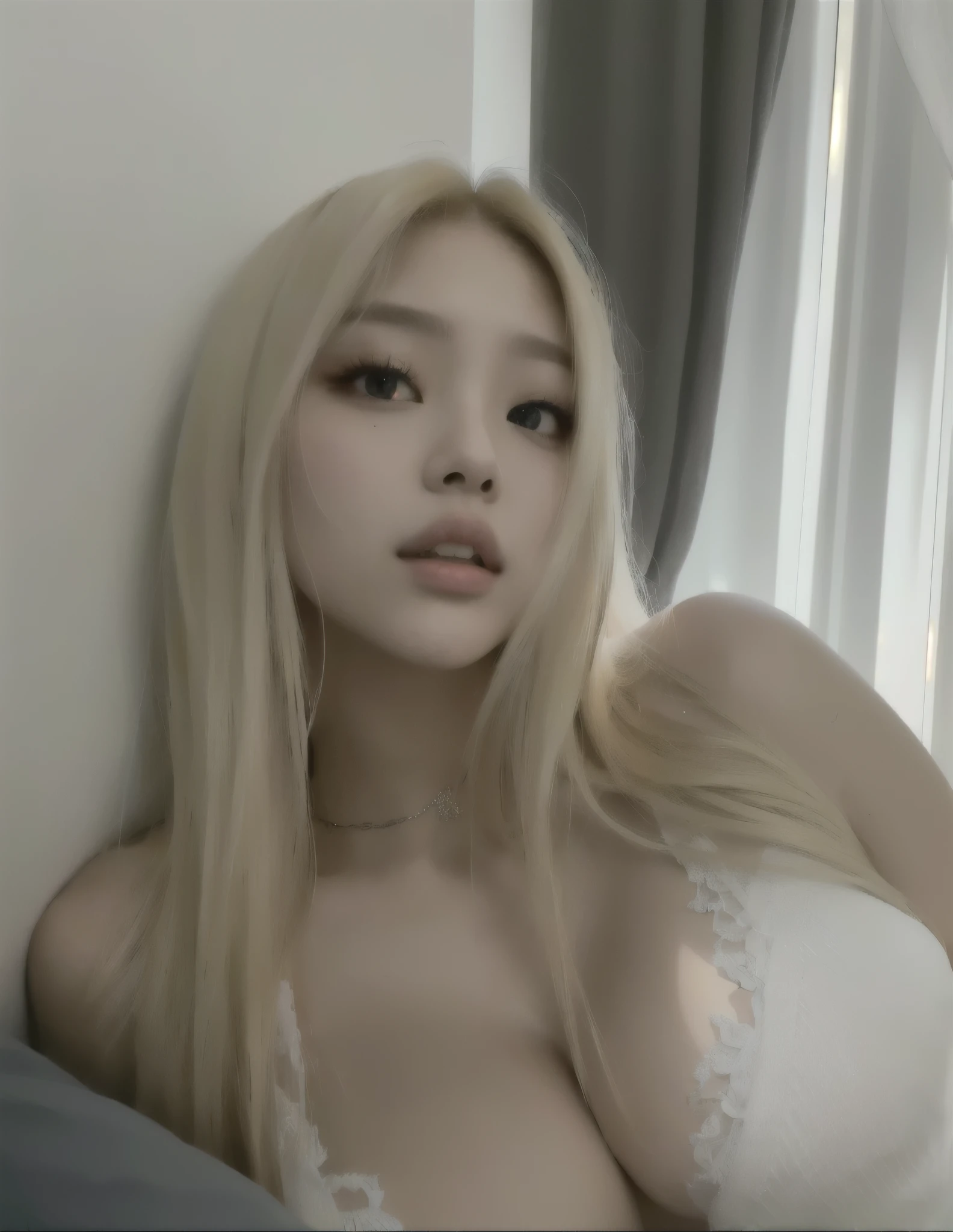 Mujer rubia con pechos grandes posando en sujetador blanco, chica perfecta de pelo blanco, diosa rubia, pelo largo y rubio y ojos grandes, hermosa joven coreana, pelo largo y rubio y ojos grandes, sexy look at the camera, hermosa chica rubia, muchacha coreana, buena chica joven, chica sexy, chica joven y linda, una hermosa rubia, hermosa mujer surcoreana, rostro de Jennie de BlackPink, Jennie, cara de Jennie de BlackPink