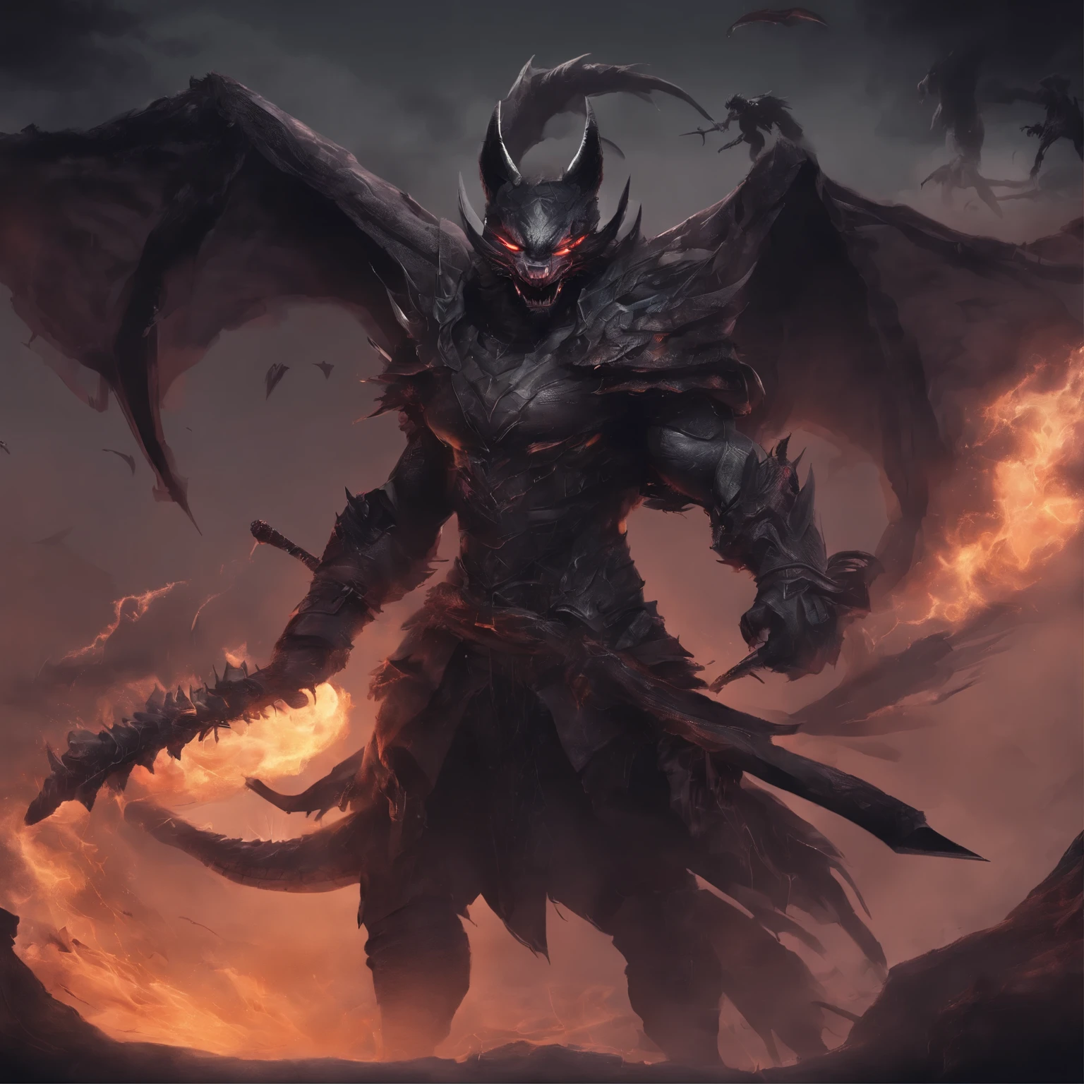 Dark Keeper,Dark Dragon Lieutenant,western style,Western Mythology,tiger,Roar,ferocious,huge,Full body with feet exposed,The scene is,Glow effect,Takayama,Cloudy and foggy,night,Medium scene,body intact, Like a, highly detailed surreal vfx,oc rendering, - AR 16:9 --q 2 --s 1000