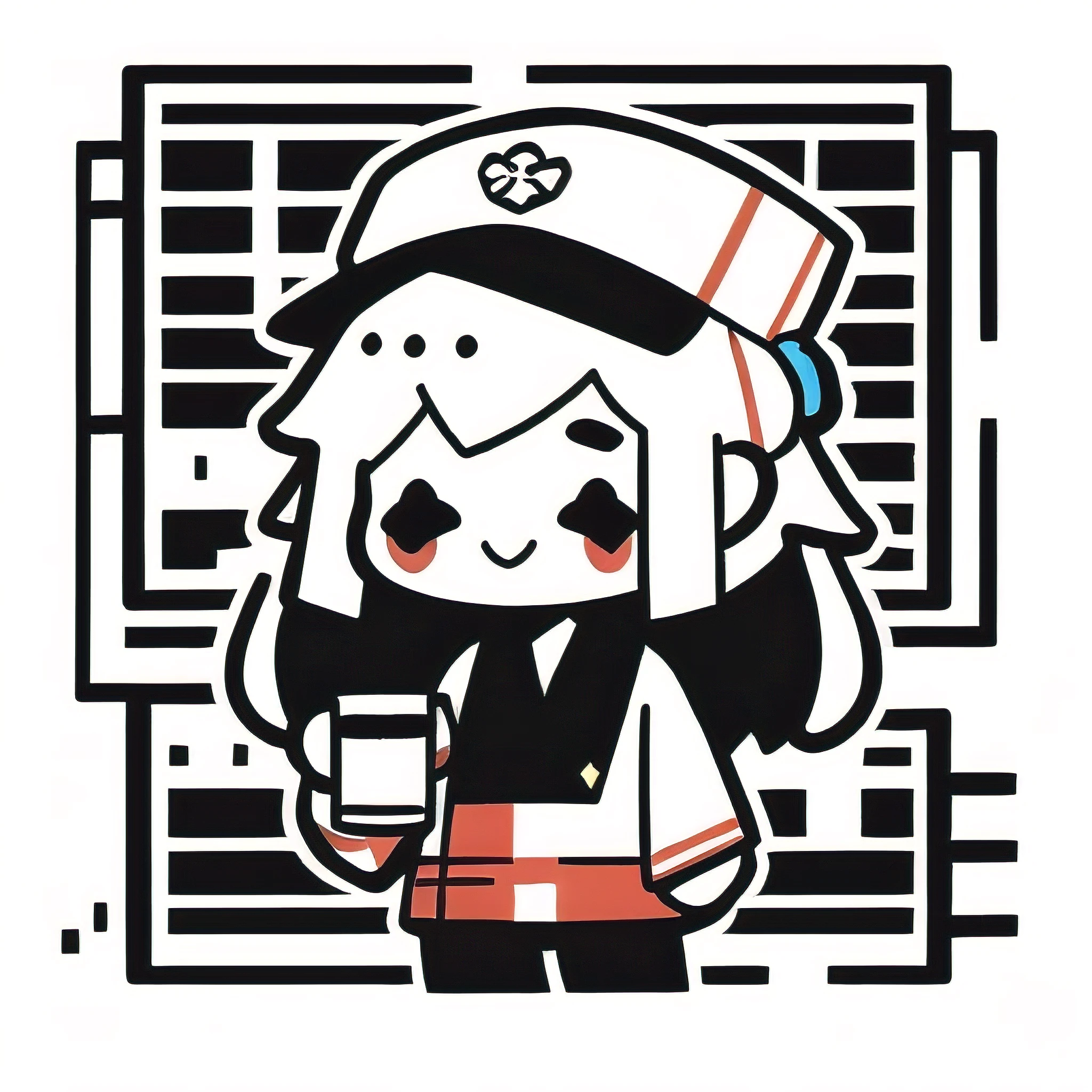1girl,holding coffee mug, smile,yaoyao \(genshin impact\),