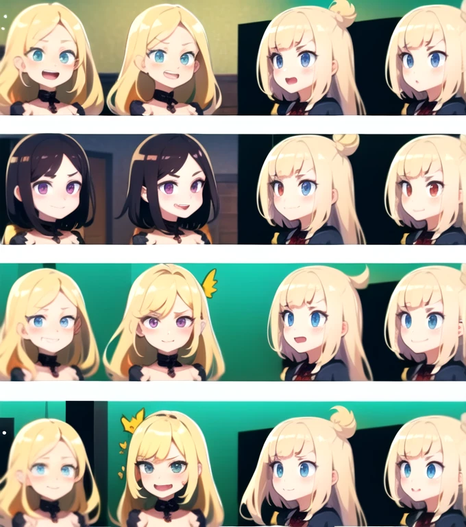  Make a blonde character with several different expressions 