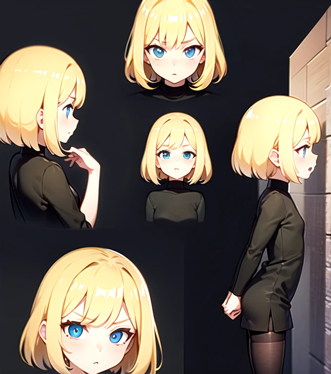  blonde with an expression of curiosity 