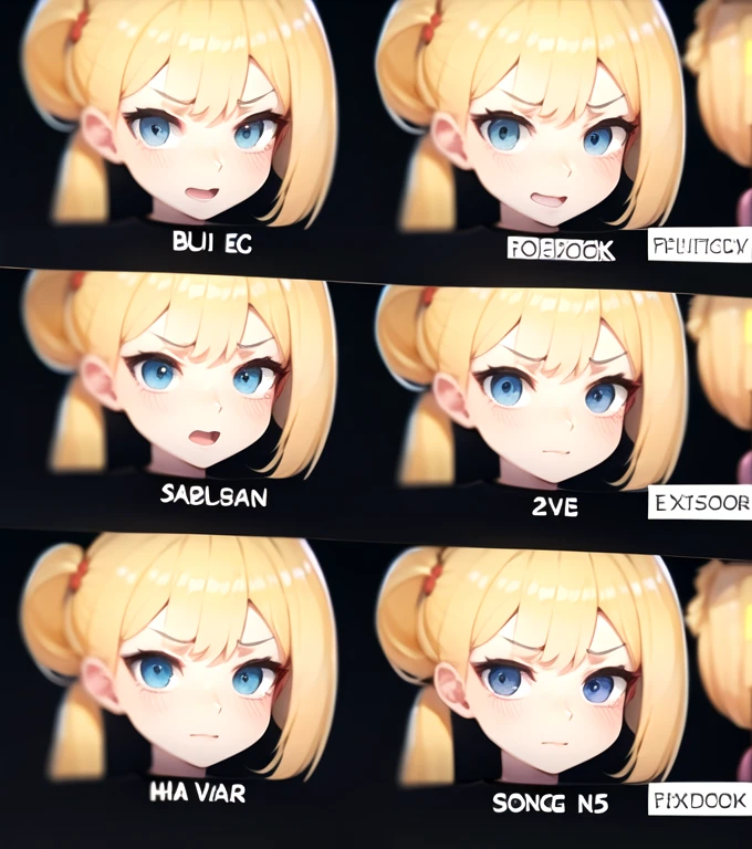  Make a blonde character with several different expressions 