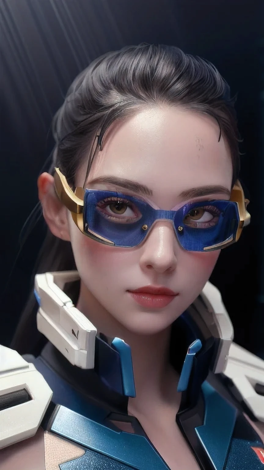 arafed woman in a futuristic suit with goggles and a blue and white mask, artwork in the style of guweiz, inspired by Yanjun Cheng, inspired by Leng Mei, 8k portrait render, 3 d render character art 8 k, portrait beautiful sci - fi girl, trending on artstation 4k, hyper-realistic cyberpunk style, wojtek fus