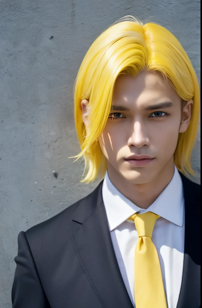 Man in suit、Yellow skin、Yellow Hair、Yellow Eyes