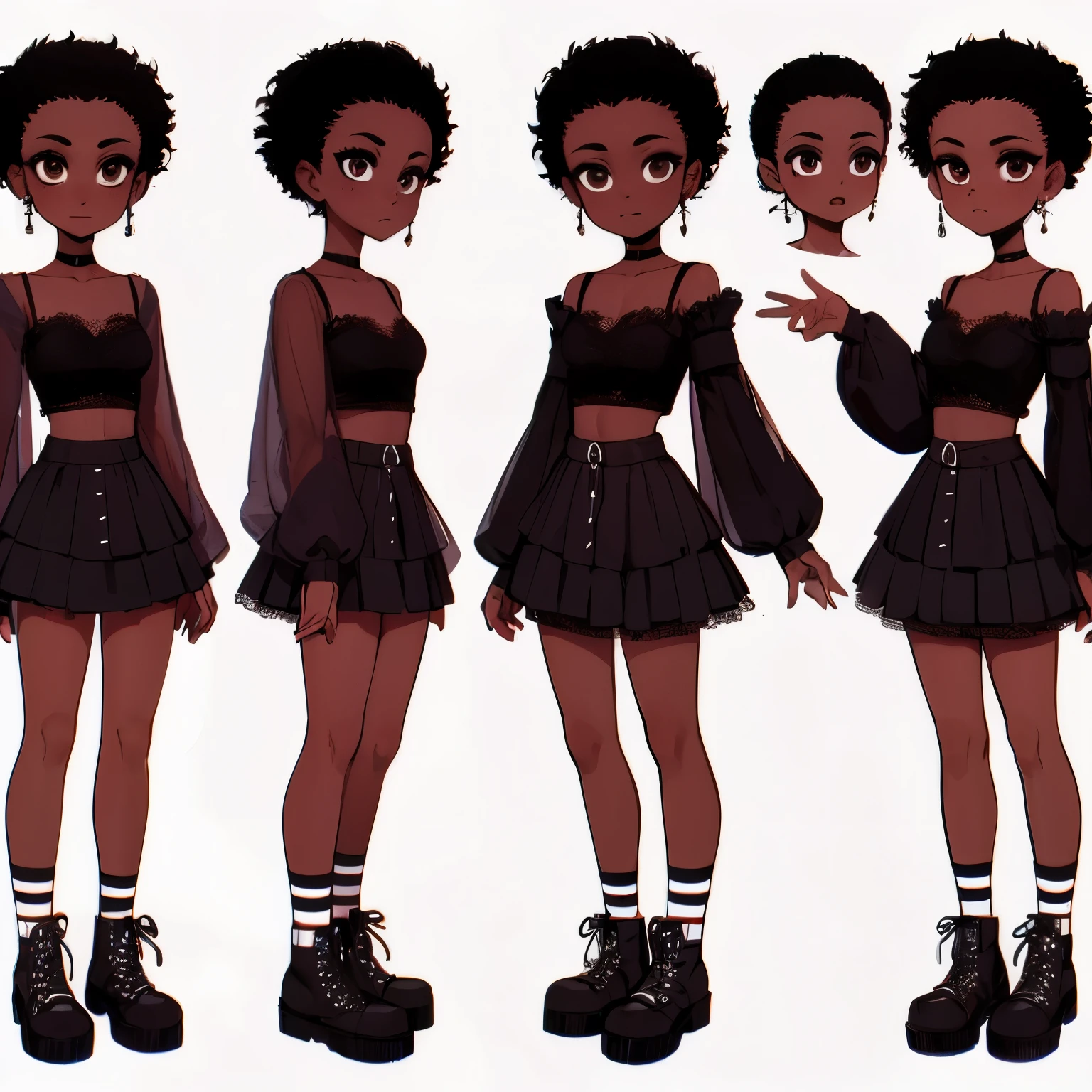 masterpiece, best quality, 1girl, dark skin, fire nation clothes, azula (avatar the last airbender), solo, black hair, fire, dark, pixie hair, topknot, serious, closed eyes, t pose, avatar meditation, 18 year old, white background, azula from avatar the last airbender, princess azula, eyes open, pure white eyes, avatar arrows,
