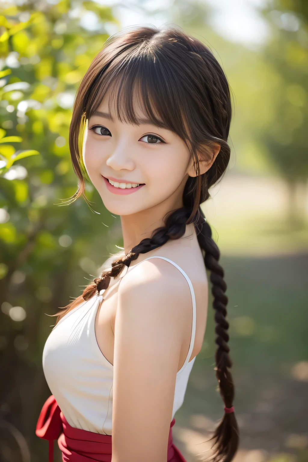 (highest quality,Best image quality,8k,Ultra-high resolution,Realistic,masterpiece,young,Japanese women,Beautiful background),Boyish Woman,,Big Breasts,short hair、Adorable, 16 years, (8k、Raw photo、highest quality、masterpiece:1.2)、(Realistic、Photorealistic:1.37)、Ultra-detailed、超A high resolution、1 girl、Seeing the viewer、Beautifully detailed face、Laughter、narrow、(Slim waist) :1.3)、Beautifully detailed skin、Skin Texture、Floating Hair、Professional Lighting、Human whole body、shortcut、Braided Hairstyles、Bob Hair、Smile、16 years oldBaby Face、Childish smile、Sappin'、Moisturizing lips、Pale pink lips、Braided Hairstyles、Umbilical cord prolapse、f cup breasts、Cleavage、Micro Bikini