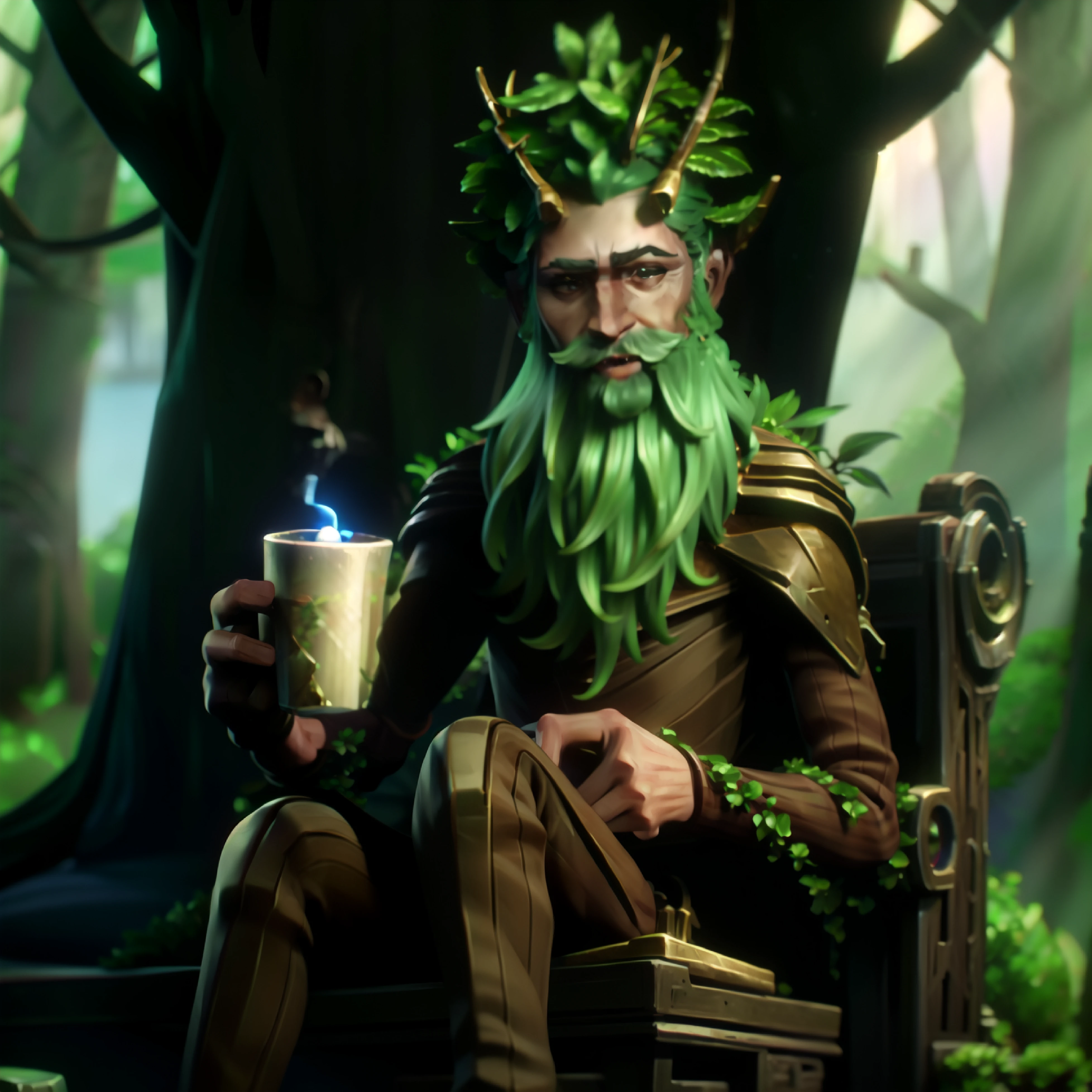 a man with beautiful detailed eyes, beautiful detailed lips, extremely detailed eyes and face, long eyelashes, looking at viewer, old looking tree beard, detailed, photorealistic, 8k, highres, masterpiece, ultra-detailed, realistic, vivid colors, studio lighting, physically-based rendering, sharp focus