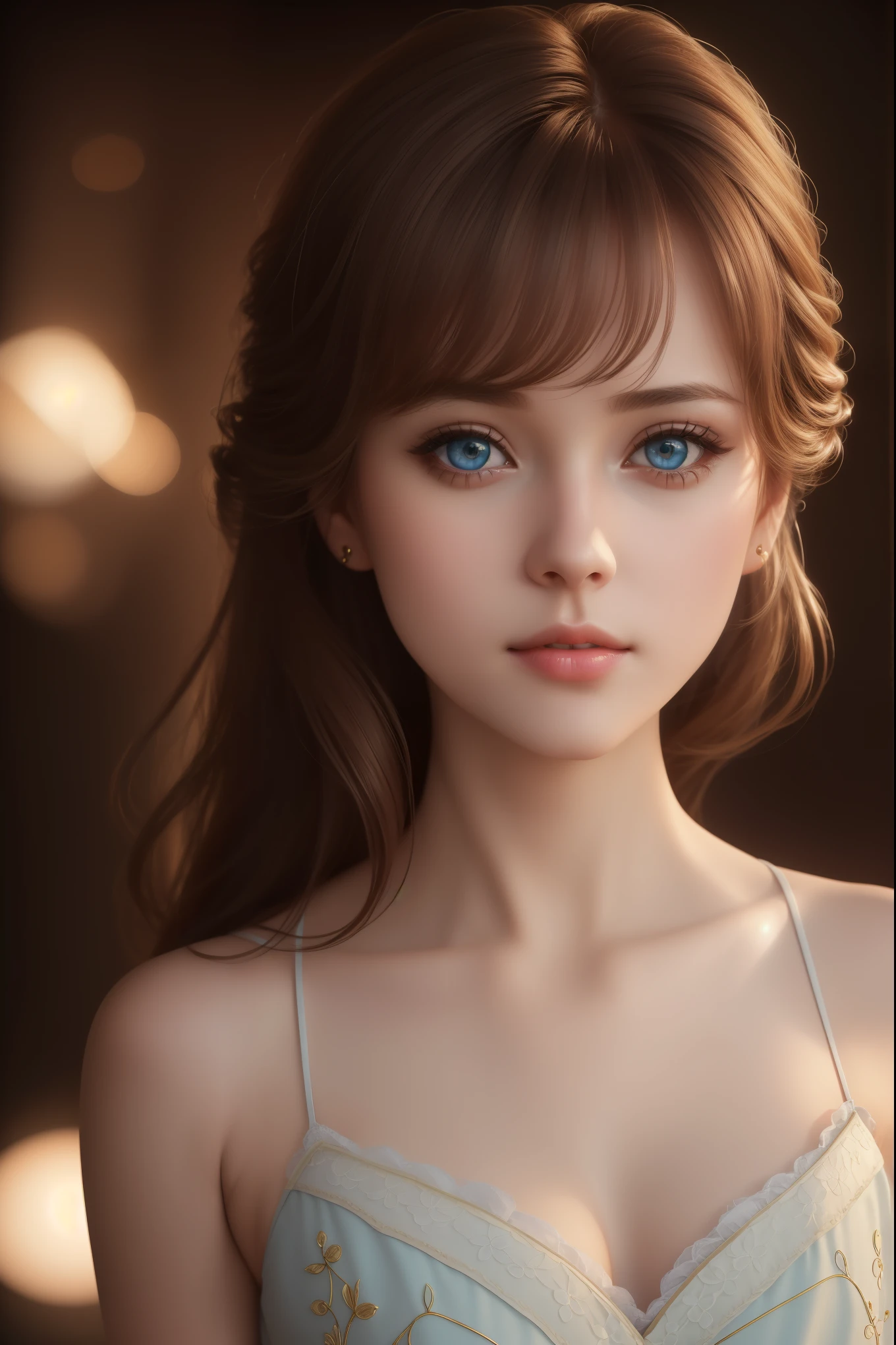 A girl,Beautiful and delicate eyes,Beautiful and delicate lips,Comfortable atmosphere,Rough style,(best quality,4k,8K,High resolution,masterpiece:1.2),Extremely detailed,Practical,HDR,Studio Lighting,professional,Bright colors,Soft colors,Warm lighting