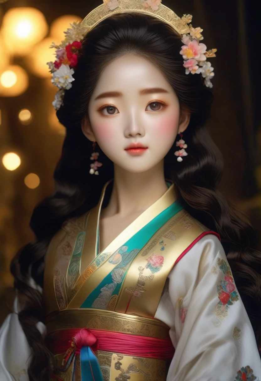 (8K, RAW photos, best quality, masterpiece:1.2), (Practical, photo-Practical:1.37), Professional lighting, Photon Mapping, Radiosity, Close-up of Korean doll's face, garden, white summer clothes