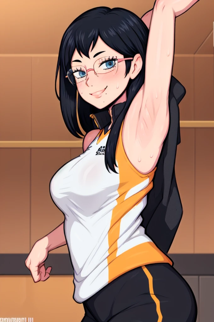 American girl milf  of 18, video gamer, wearing tranparent short T-shirt, black hair, ((blush: 0.8)), natural skin texture, 4K textures, highly detailed, insane details, faint colors , ((long wavy hair)), ((smile on face: 0.4)), (no panties: 0.2), ((looking directly at the camera)), ((tilted head: 0.8 )), ((large breasts:1)).  ((full body:1)),cheerfall background