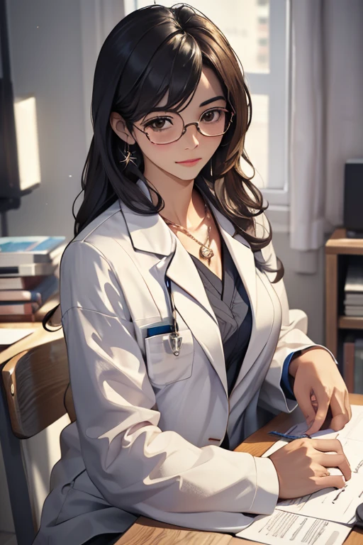 highest quality、masterpiece、High sensitivity、High resolution、Female doctor、Glasses、