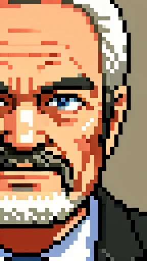 Close-Up of Face,old man, Pixel Art