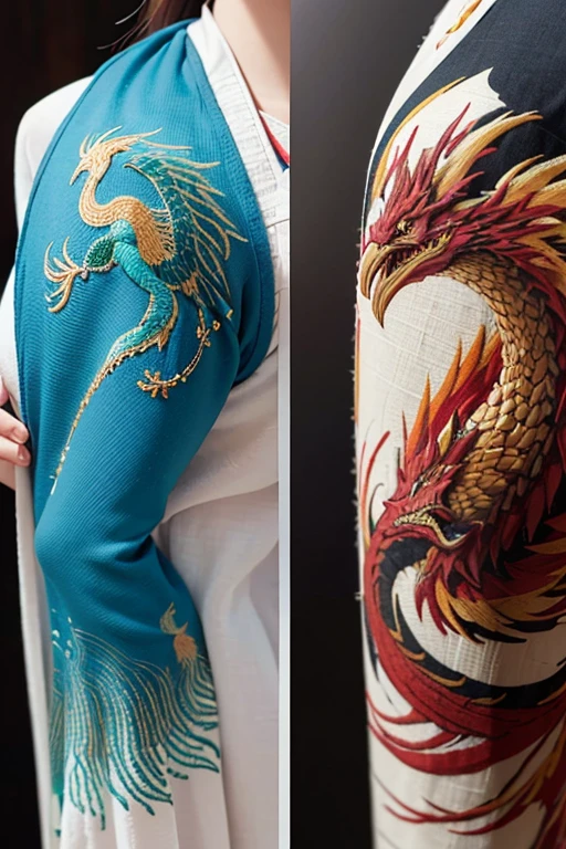 1girl huge large breasts,hanfugirl,see through hanfu,Phoenix Guanxia,Clothes dragon and phoenix embroidery,solid color backdrop,full body shot close up, Close-up of, 8K, RAW photos, best quailty, tmasterpiece, realisticlying, photograph realistic,