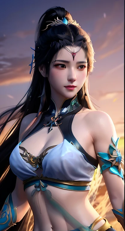 A woman in a bikini top and sword is posing, Ruan Jia and Artgerm, digital fantasy art ), a beautiful fantasy empress, 2. 5 D CGI anime fantasy artwork, Beautiful character painting, Extremely detailed Artgerm, Artgerm and Ruan Jia, by Yang J, Anime goddess, Fanart Meilleure ArtStation, beautiful and seductive anime woman
