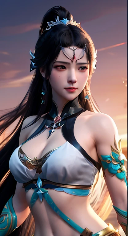 A woman in a bikini top and sword is posing, Ruan Jia and Artgerm, digital fantasy art ), a beautiful fantasy empress, 2. 5 D CGI anime fantasy artwork, Beautiful character painting, Extremely detailed Artgerm, Artgerm and Ruan Jia, by Yang J, Anime goddess, Fanart Meilleure ArtStation, beautiful and seductive anime woman