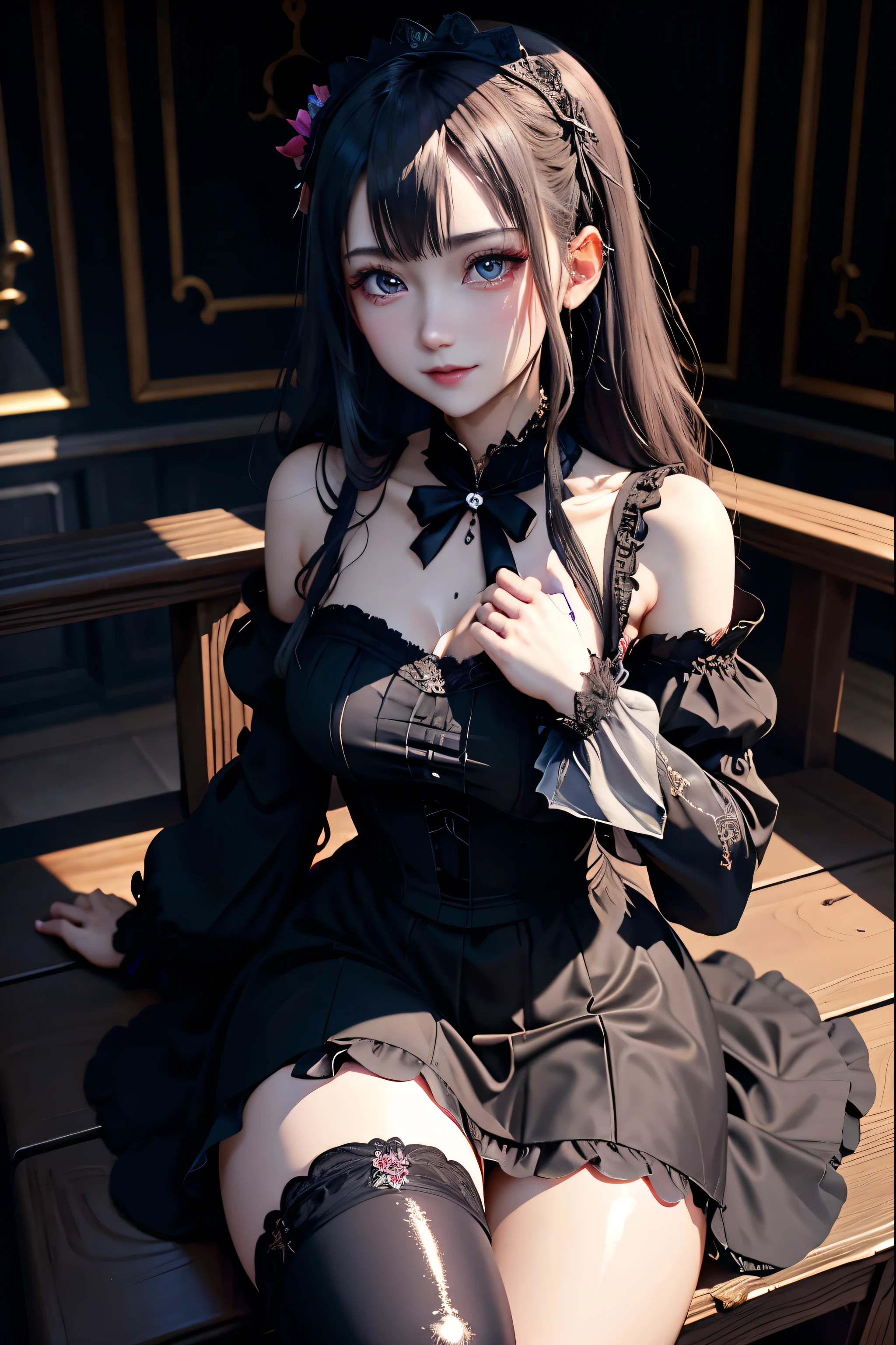 Hard Dark Gothic Makeup、Deep Night Sky、Horror、Black dark eyeshadow、sad、Good skin radiance、Dark Gothicメイク、Dark smile、palace、24-years-old、Embarrassed look、Dark Gothic、Obscene language、highest quality、Drunk face、紫のMaid clothes、Mysterious、Noble、sexy、Loving smile、Right blue eye, Left eye is red、Platform Heel Shoes、Heavy makeup、Gothic Lolita Clothing、Silver Hair、Long Hair Straight Hair、Cute Gothic Lolita Dress、Beautiful Face、elegant features、Fascinating face、Stained glass is the background、Chest glistening with sweat、The room is dark、gothic long dress、Bell Sleeves、Wizard Sleeve、Decadent look、Sexually excited expression、Glossy thighs wet with water、Thighs that are wet and shiny with oil、Background of a room full of roses、The embroidery is pink、The dress has pink embroidery、Thigh-high socks、Knee-high socks、Gentle expression、Dark black eyeshadow、Stained glass and rose background、Female Duo、Female couple、dark church background、Stained glass、Black metal world、Dark Castle、Slender body、gothic long dress、Maid clothes、Victorian dresses、Her thighs glisten with sweat、My body is wet and shiny、Lots of glitter on the thighs、My thighs are sticky from sweating、Sweat glistens on the thighs, The whole body is sweaty and shiny、Quite sweaty、My thighs are sweaty、My thighs are so wet、My thighs are shining with sweat、A lot of sweat glistens all over the body、Small breasts、Orchestra StageStage、Dynamic Angle、sitting on a gothic chair、Play the violin gracefully、With a violin、Press the violin strings、violinist、orchestra performance、Thin thighs、slender、Violin body and strings、Sit on a chair、pantyhose、