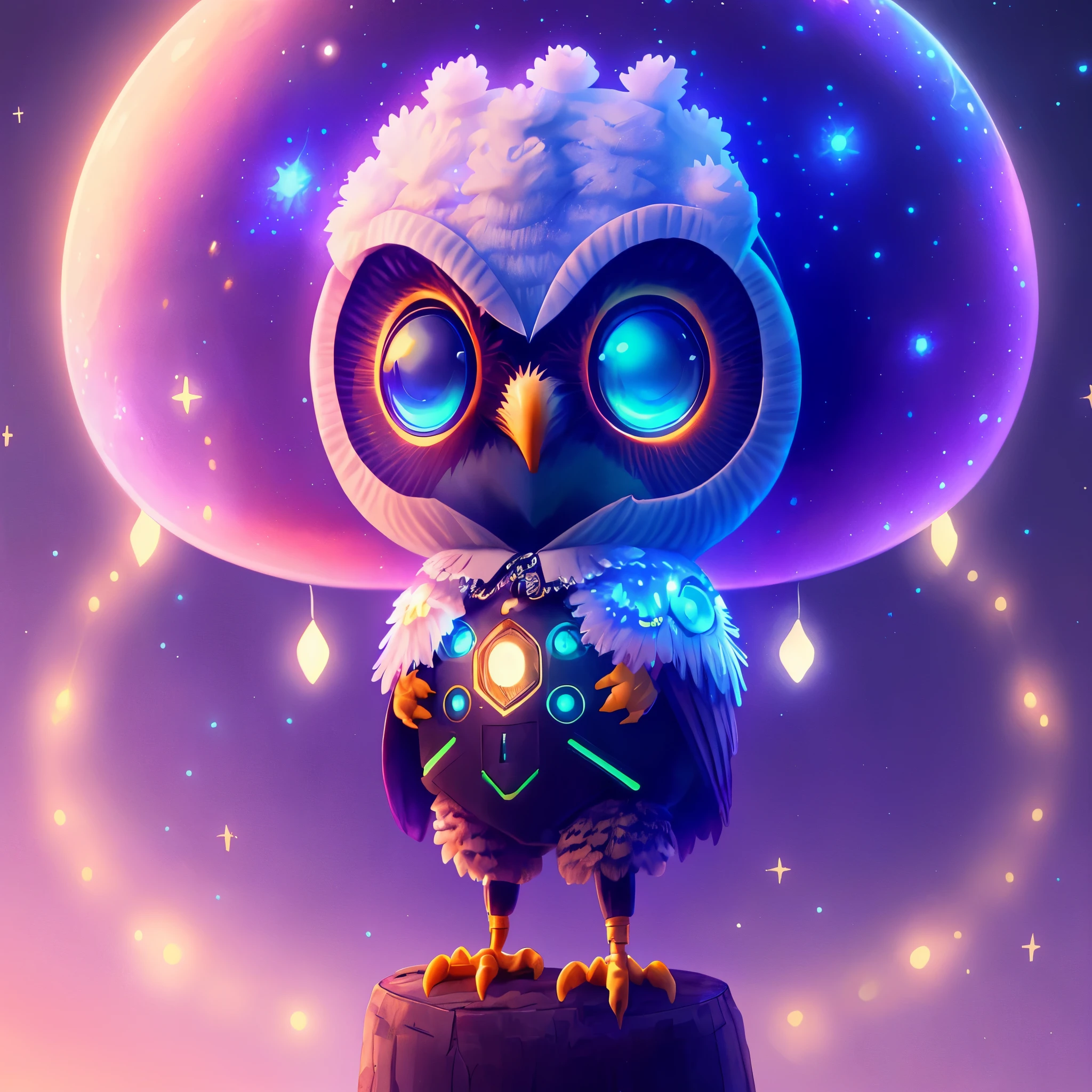 cute little fluffy robotic owl