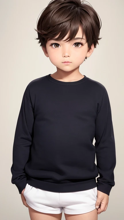 a high resolution,masterpiece, Best quality в лучшем случае,Best quality,High quality, height detailed, realistic, photorealistic, anime style, 1 effeminate, chubby, brown-eyed boy, a boy, simple background, (showing armpit:1.2), Happy boy, a handsome boy, sleeveless sweatshirt, boy in focus