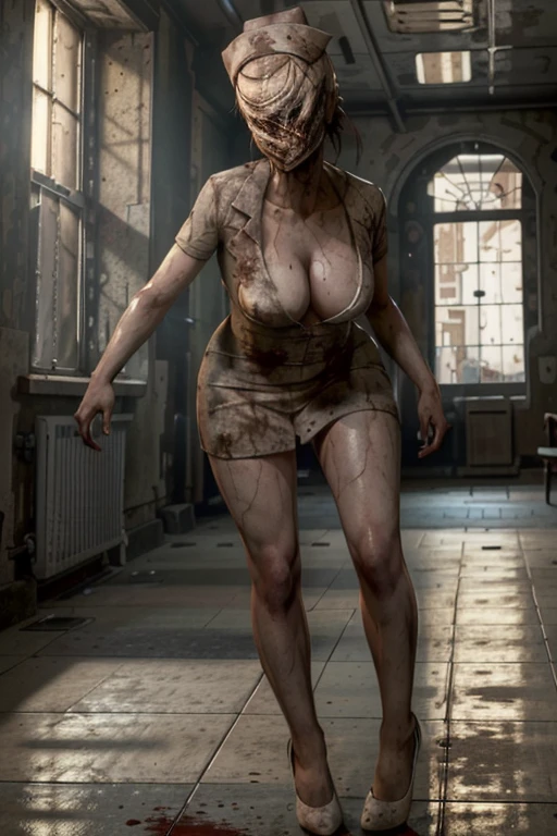 1girl,solo,outdoors,(nsfw, full body:1.3),(spread legs:1.1),ruanyi0227,faceless,no eyes,nurse,nurse cap,red background,(on ground:1.2),(huge breasts:1.3),blood,skirt lift,bandages,nurse \(silent hill\),(bodhor:1.2),((disgusting body horror)),, best quality,masterpiece,highres,official art,extremely detailed cg unity 8k wallpaper