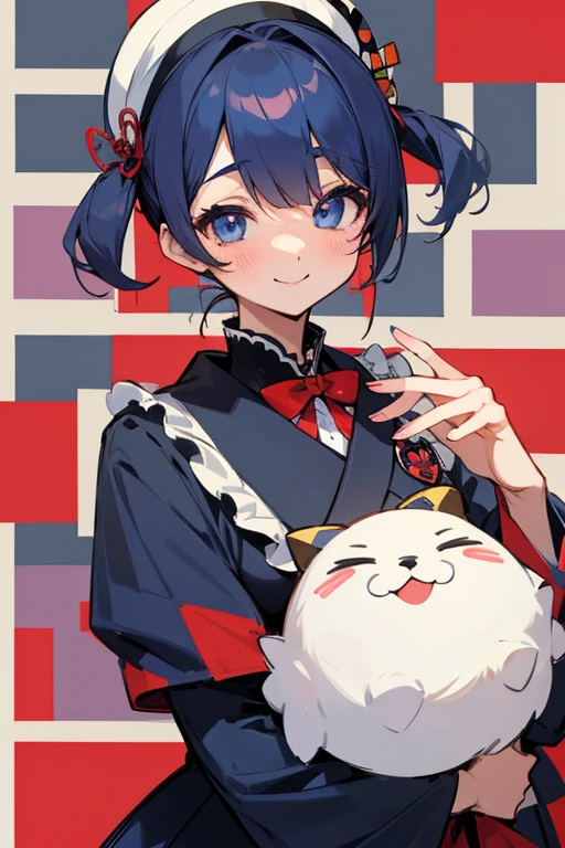 MS. cute、Taisho、Checkerboard Pattern、Beautiful Eyes、Embarrassing、Navy Blue and Red、A special smile、