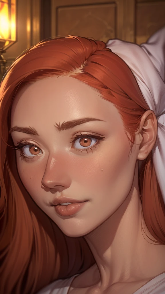 a close up of a woman with sardas on her face, sardento pale skin, with sardas, light sardas, light cute sardas, very light sardas, hint of sardas, elegant sardas, sardento, ginger hair with sardas, cute sardas, red hair and sardas, sardas, sardas!!!, soft sardas, sardento face, rosy cheeks with sardas, white sardas
