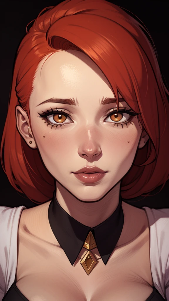 um desenho de uma mulher com umae cabelo preto, estilo de arte de charlie bowater, arte do personagem charlie bowater, desenhado no estilo digite germe, Estilo Charlie Bowater, digite germe. alto detalhe, digite germe style, retrato de personagem em close, digite germe portrait, style digite germe, Neoartcore e Charlie Bowatera close up of a woman with sardas on her face, sardento pale skin, with sardas, light sardas, light cute sardas, very light sardas, hint of sardas, elegant sardas, sardento, ginger hair with sardas, cute sardas, red hair and sardas, sardas, sardas!!!, soft sardas, sardento face, rosy cheeks with sardas, white sardas