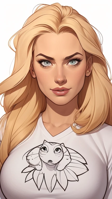 estilo de desenho animado:1.2), Yvonne Strahovski mulher Imagem de desenho animado de uma mulher , roupas sensuais , garota super fofa, authoritarian would be facial expressioncartoon style illustration, estilo de arte dos desenhos animados, estilo de arte dos desenhos animados, digital illustration style, design de personagens altamente detalhado, arte digital detalhada fofa, City fan art, design de personagem retrato, beautiful digital illustration, retrato de alta qualidade, arte em quadrinhos, retrato do design do personagem, white background Buso without clothes and medium breasts, beautiful and symmetrical body curves