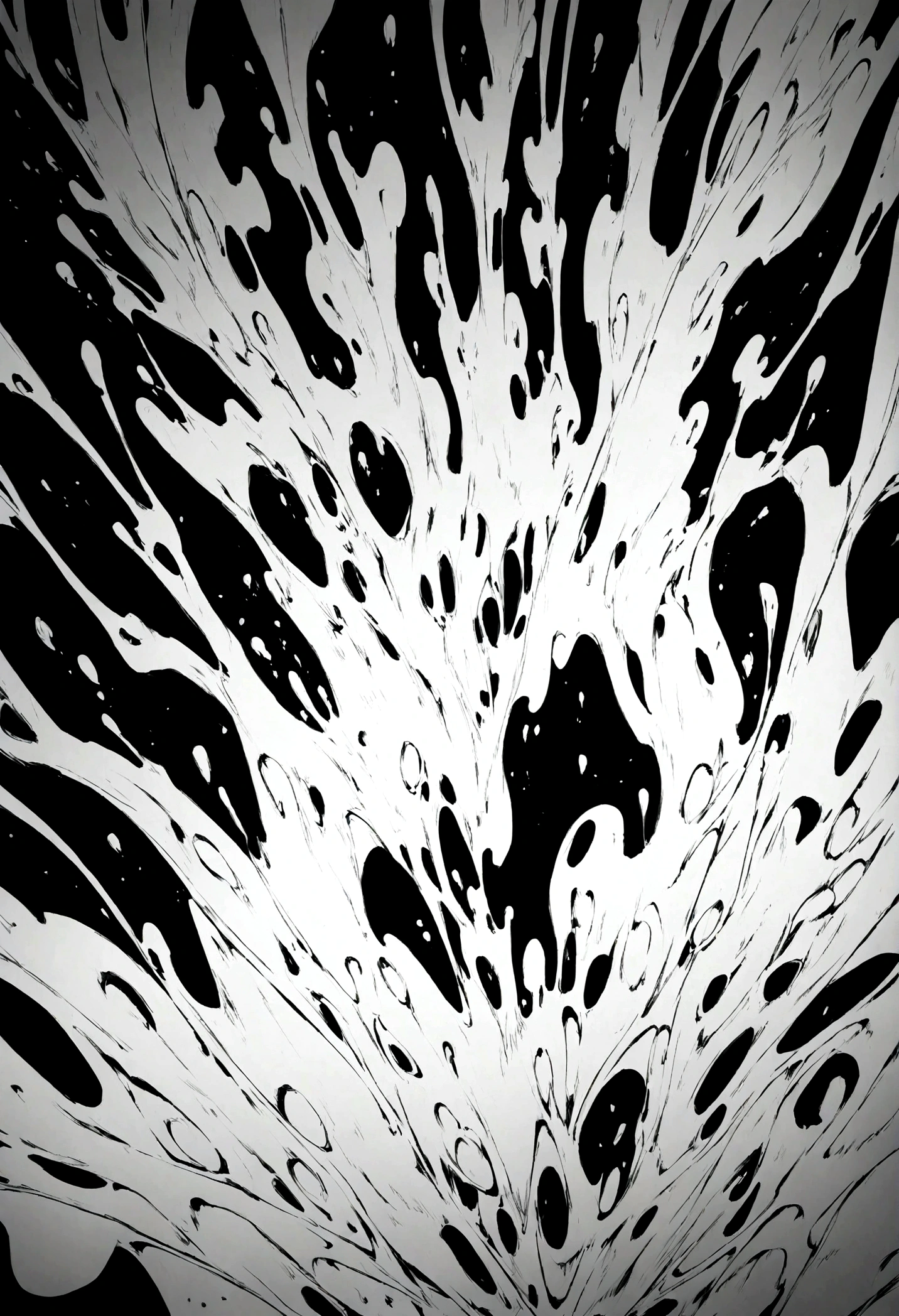 monochrome illustration of a liquid that makes water splash