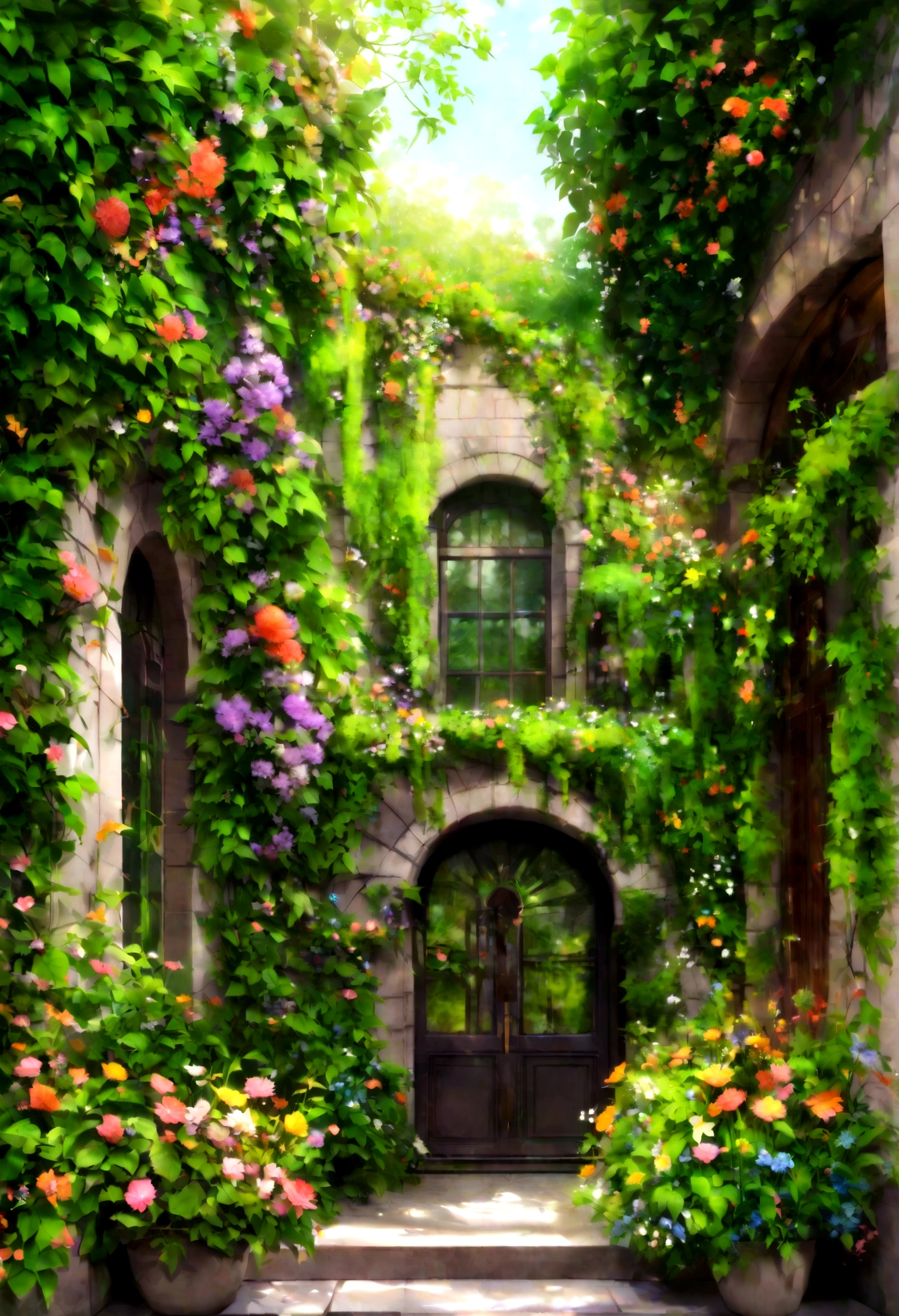 Urban design of the future,The shape of the building is special,There is a sense of design,aestheticly pleasing,Renderings,There are flowers,There are greenery, Rich in color