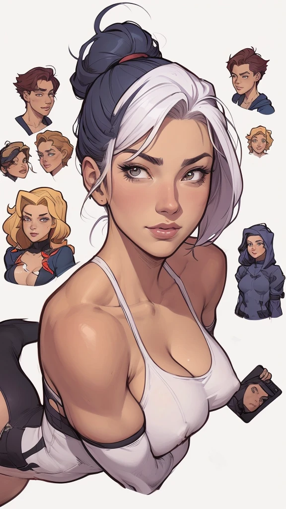 estilo de desenho animado:1.2), Yvonne Strahovski mulher Imagem de desenho animado de uma mulher , roupas sensuais , garota super fofa, authoritarian would be facial expressioncartoon style illustration, estilo de arte dos desenhos animados, estilo de arte dos desenhos animados, digital illustration style, design de personagens altamente detalhado, arte digital detalhada fofa, City fan art, design de personagem retrato, beautiful digital illustration, retrato de alta qualidade, arte em quadrinhos, retrato do design do personagem, white background Buso without clothes and medium breasts, beautiful and symmetrical body curves in comics