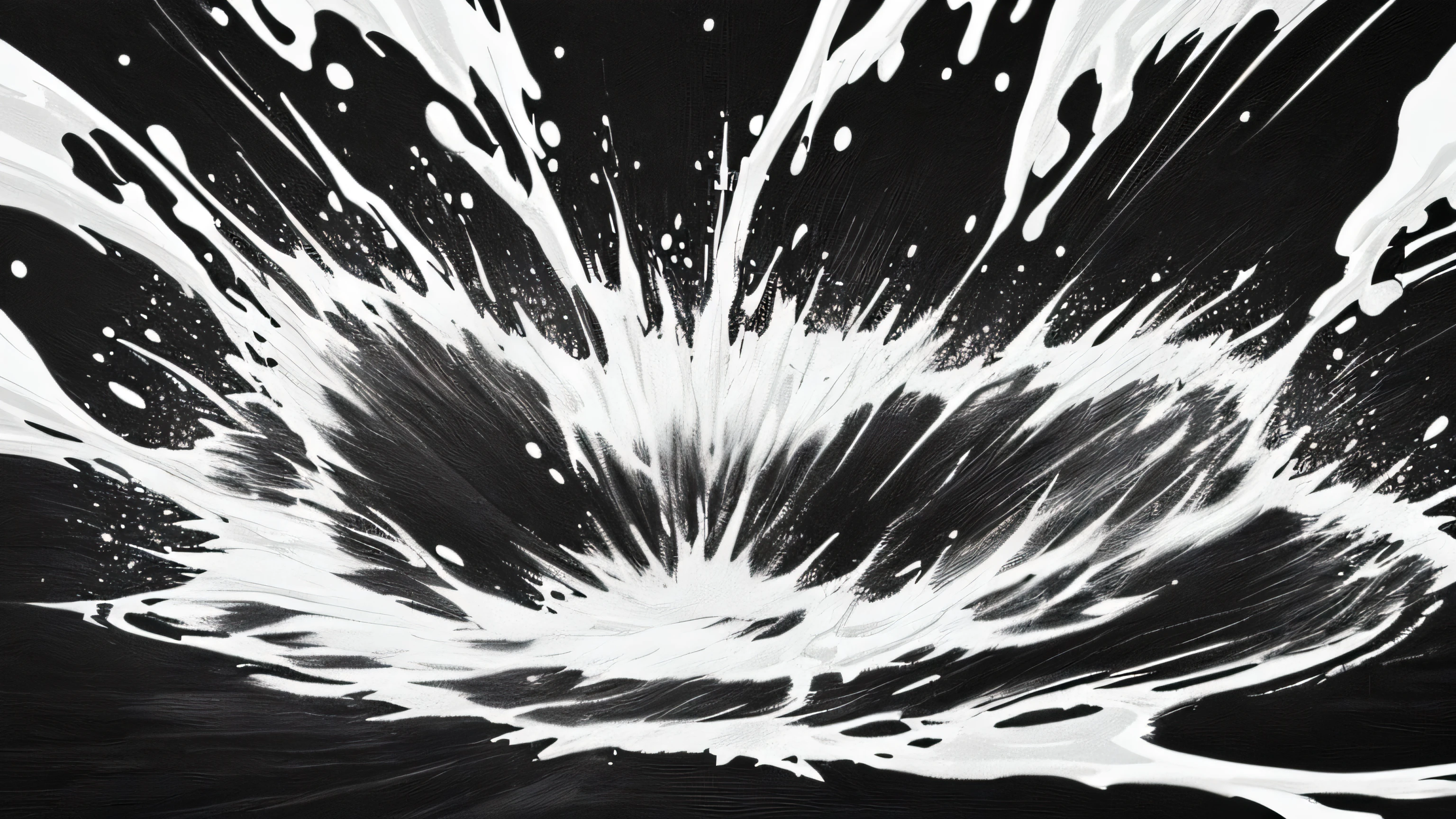 monochrome illustration of a liquid that makes water splash