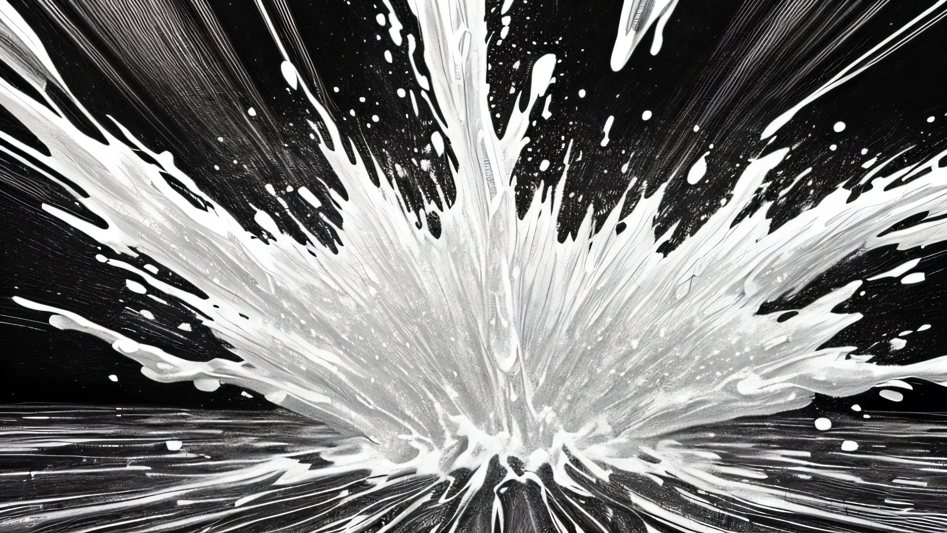 monochrome illustration of a liquid that makes water splash