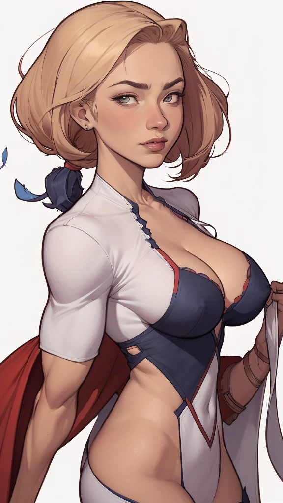 estilo de desenho animado:1.2), Yvonne Strahovski mulher Imagem de desenho animado de uma mulher , roupas sensuais , garota super fofa, authoritarian would be facial expressioncartoon style illustration, estilo de arte dos desenhos animados, estilo de arte dos desenhos animados, digital illustration style, design de personagens altamente detalhado, arte digital detalhada fofa, City fan art, design de personagem retrato, beautiful digital illustration, retrato de alta qualidade, arte em quadrinhos, retrato do design do personagem, white background Buso without clothes and medium breasts, beautiful and symmetrical body curves in comics 