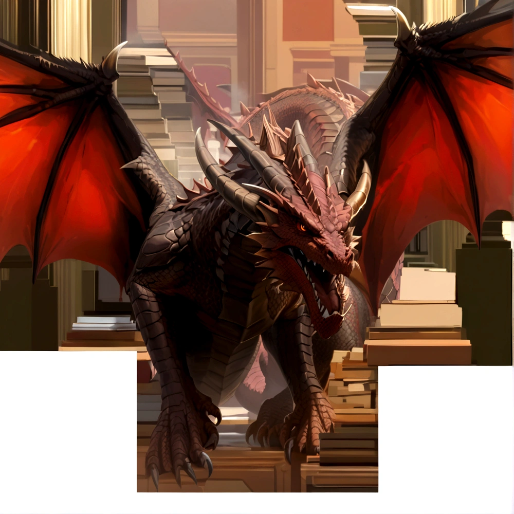 Close-up of a dragon with red wings and a black body, A drug, Dragon flying in the background, Set against the backdrop of a dragon, Dragon in the background, smaug, Dragon-centric, There is a huge dragon in the background, With wings. Extremely detailed, Full body dragon concept, Flying Dragon, Detailed dragon, Dragon Body, I just saw a huge dragon, Scarred Dragon