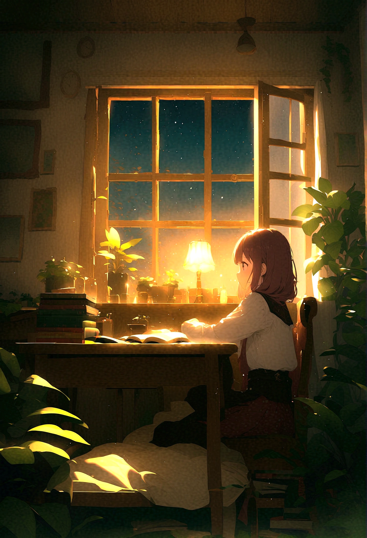 Please keep the girl's eyes on the book.、Aspect ratio is 16:Make it 9、30%Please upload it