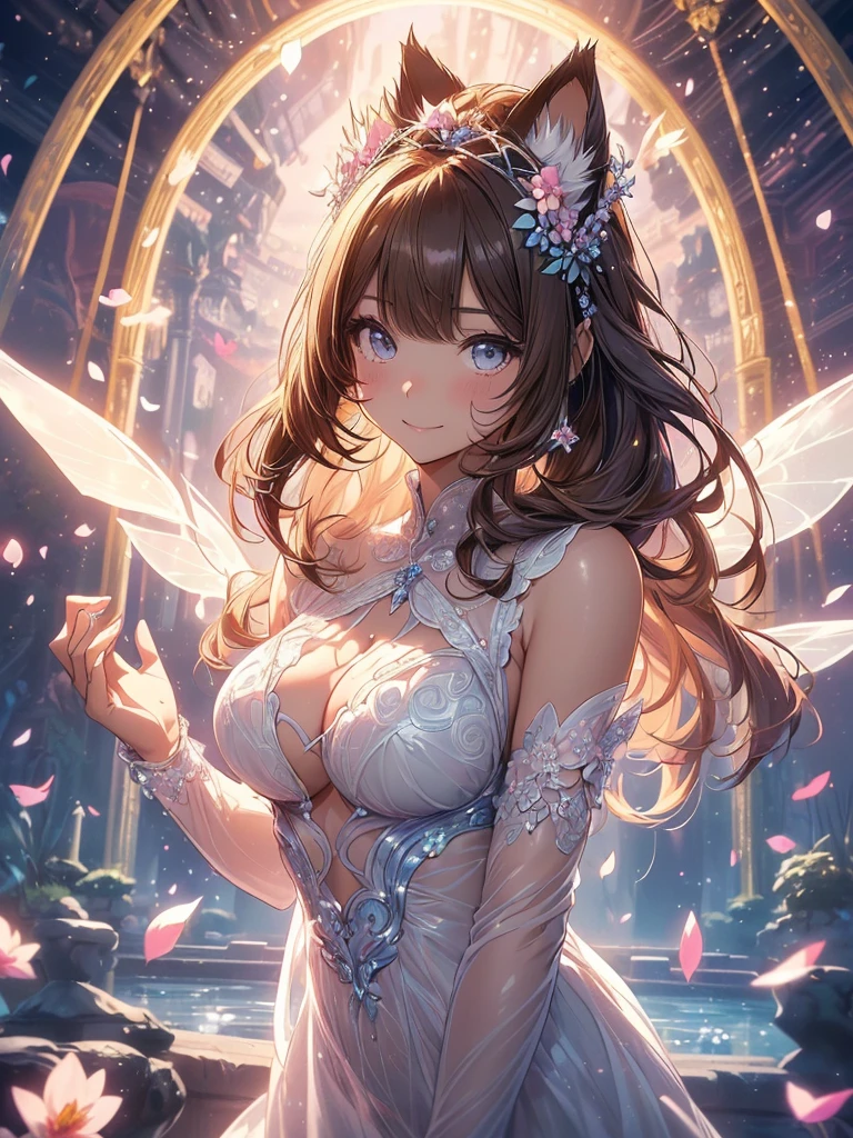 最high quality、1 woman cat ears pray、Lots of cute cats too、Anime-style Cat、子Cat、Cat、Cat、Cat、NP: Worst quality ,flower fractal fine art　　Bigger on the front、 Beautiful sparkle,High-definition depiction, Realistic, 8k, Unity, ,Mosquito cowboy shot,Fairy Wings、Rainbow-colored wings、 light smile, Beautifully and vividly drawn, , Beautiful, beautiful, clear skin、A beautifully decorated magic wand with a sparkling glow、 dress , , Beautiful Forest、Beautiful Landscape、 Romanticism,mosquito。 The most beautiful form of chaos, Mr..々color, Intertwined flowers, P article,Magical gentle light,smile,,image quality、masterpiece、Beautiful Face、Super beautiful elf woman((Big breasted 22 year old office lady、Bust 90,Beautiful long ironed hair、Brown Hair、height: 165cm。、Esbian、、high quality、、Visual Arts、最high quality、1 woman NP: Worst quality ,Flower fractal art　Marble pillar、、、light、Beautiful radiance,High-definition depiction, Realistic, 8k, Unity, , light smile, Beautifully and vividly drawn, , Beautiful, beautiful, clear skin、 ((see-through bodystocking,))Countless rays of light pouring down, Swirling Light, big background, , Intense light is emitted from the magic flower circle in front of the girl. Romanticism,Cowboy Shot: The most beautiful form of chaos, Mr..々color, cute cat、Intertwined flowers, Particle,magical gentle light,smile,,image quality、masterpiece、Beautiful Face、Super beautiful  woman((Big breasted 22 year old lady、、Bust 90,Beautiful long ironed hair、、height: 165cm。、Esbian、、high quality、Visual art、Written boundary depth、、cat Ears、、universe、Happy smile、Gentle light、forest、elegant、ticker beautiful decorative、、magic、forest、Beautiful tiara、Beautiful bed、A kind smile、wonderful、Fluttering petals、Dance happily、cat,cat,Various cute cats、Anime style kitten、Cultivate fantasy、、Mystery light　Lots of flowers、、art、art,mystery,Ultra-high resolution,atmosphere 最high quality、