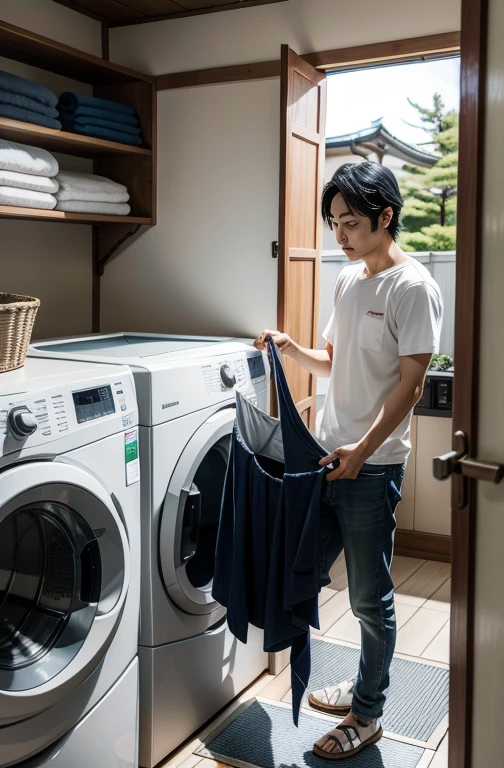 Ryoma Sakamoto doing laundry all over Japan