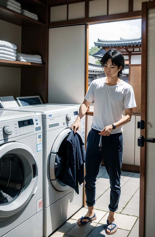 Ryoma Sakamoto doing laundry all over Japan