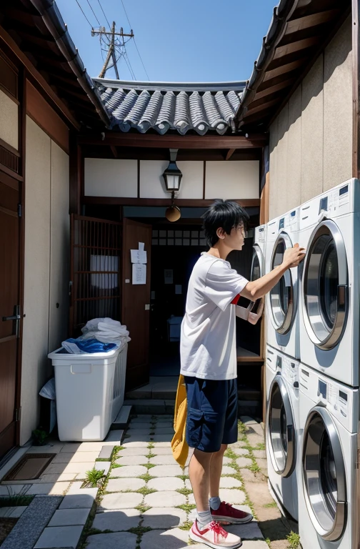 Ryoma Sakamoto doing laundry all over Japan