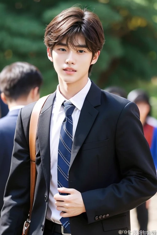 Korean Hot male law school student, is handsome and intelligent a liftle buffy. very long dark brown black hair. Looks a little bit like lee jong suk and park hyung shik