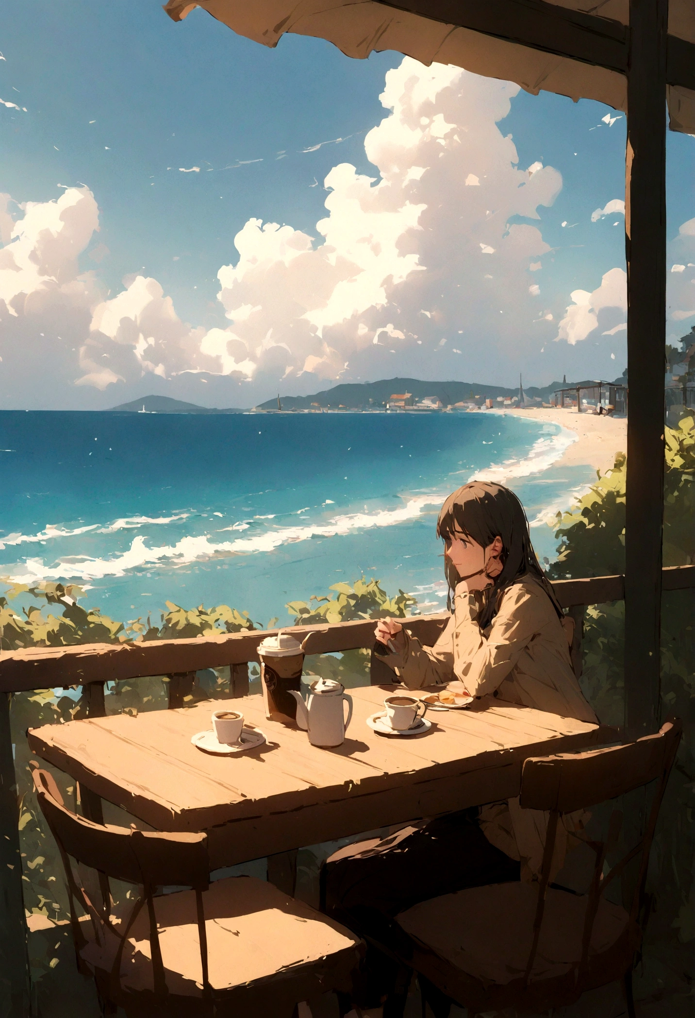 Cafe with an ocean view