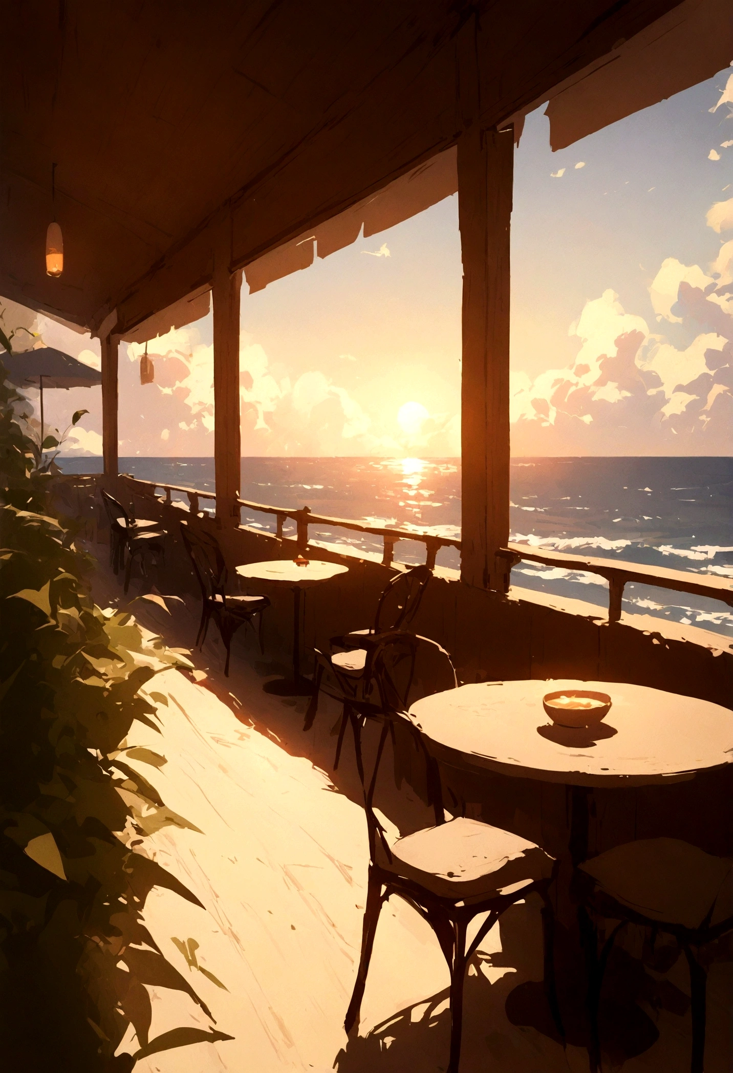 Cafe with an ocean view