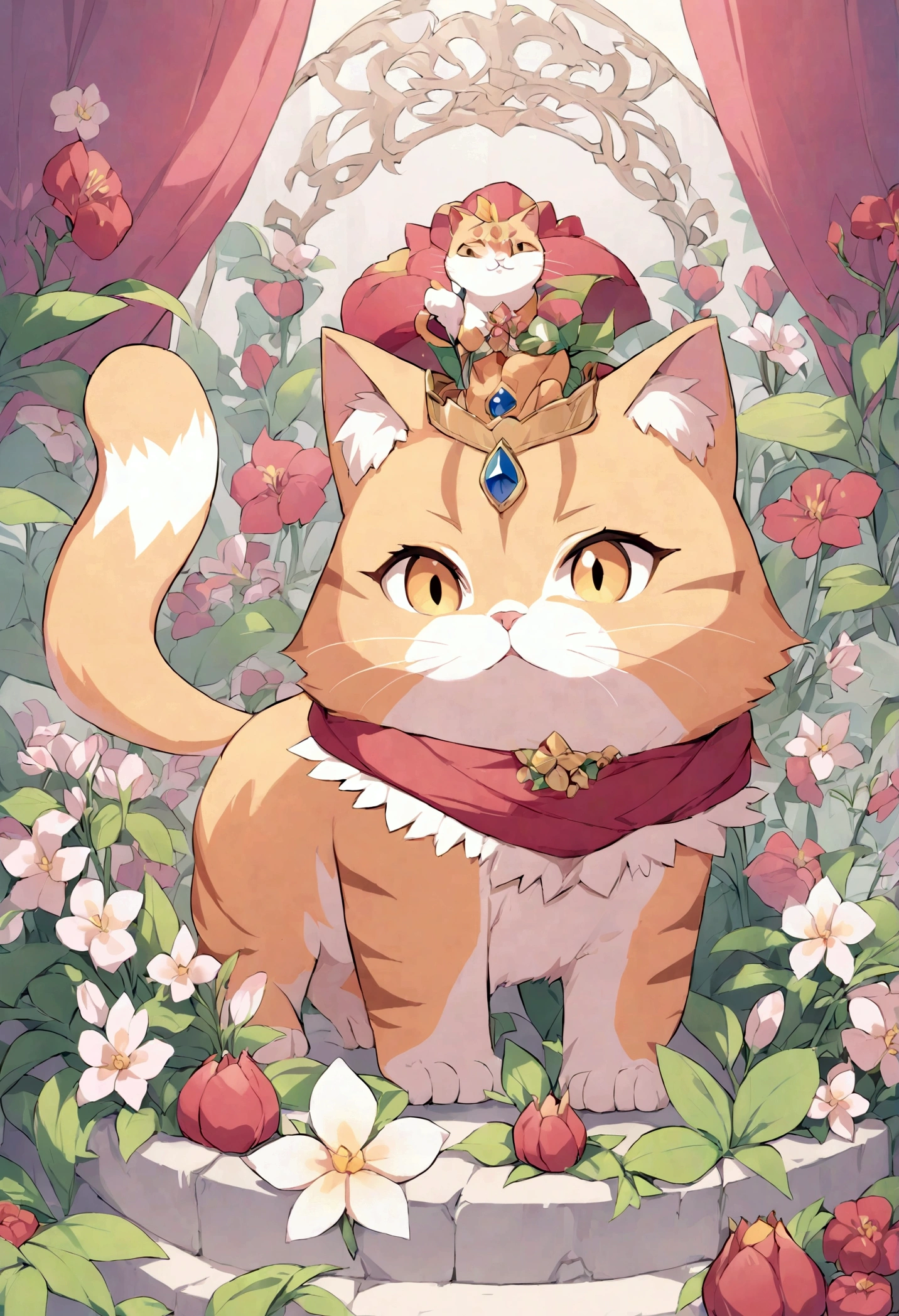 masterpiece, best quality, Fashion, Kawaii, Animal Focus, solo, Scalacat, Cat, 坐着的Cat, Smile, Sweet face, 小Cat, Shining eyes