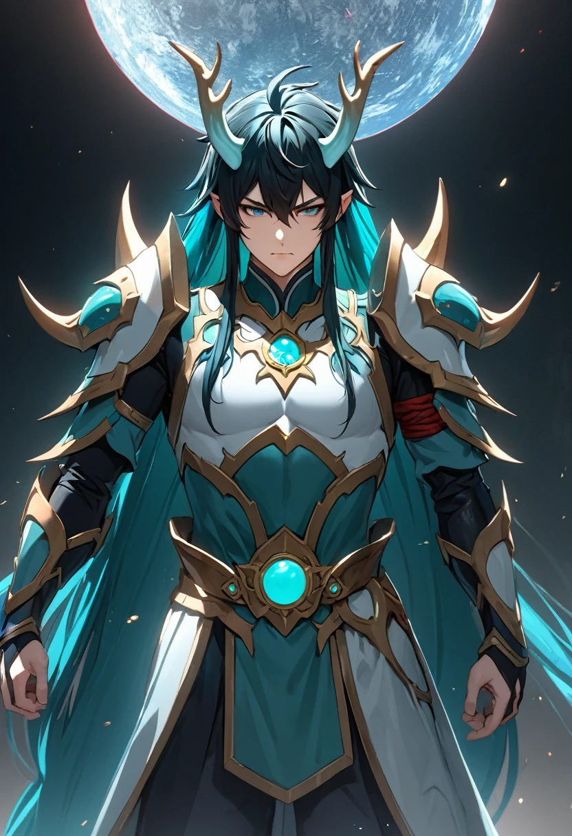 masterpiece, high resolution, ultra detailed, 8K, Dan Heng Imbibitor Lunae,  alternate damaged armor, simple background, HDR