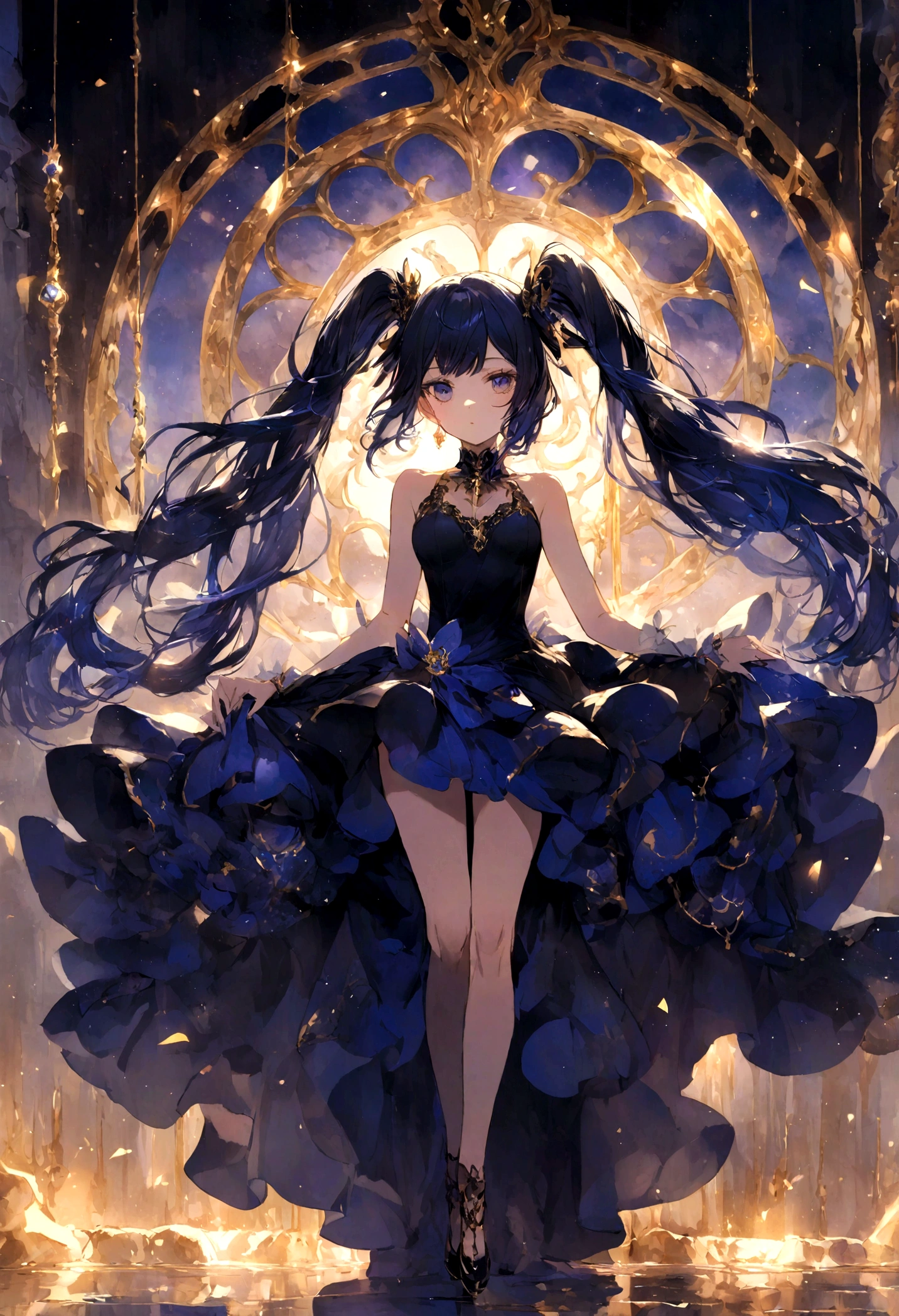 Lapis lazuli hair　Twin tails