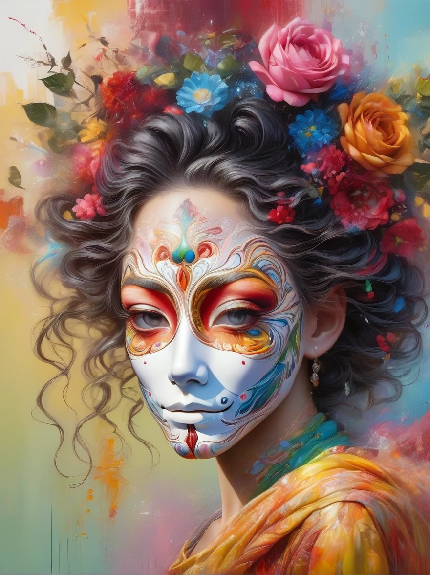 A vividly colored hyperrealistic portrait of an anonymous figure with a lively personality. The painting captures intricate details and textures that reflect the intensity of a true-to-life character. His features are brought to life with rich and bold colors. The piece is inspired by the precision and detail found in award-winning photography, specifically that taken with a Canon EOS R5 in a studio setting. Note that the subject of the portrait is not a public figure or celebrity, but rather a representation of an engaging character.