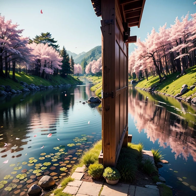 Imagine yourself immersed in mesmerizing videos that capture the essence of nature'Tranquility. as the camera pans over breathtaking landscapes, You find yourself in a picturesque setting. Lush green hills, Decorated with bright leaves, Stretch out as far as the eye can see. The gentle hills create a pleasant rhythm., Evoking a sense of peace and harmony.
In the foreground, A pristine river meanders through the landscape, The clear sea reflects the deep blue sky. Quiet river flow、シーンにTranquilityの雰囲気を加える, I invite you to immerse yourself in my calming embrace.
The enchanting Kinkakuji Temple amid this idyllic setting, Exudes an air of simplicity and harmony with nature. Its elegant design is、Blends seamlessly into your surroundings, Make it an integral part of this enchanting landscape. Bamboo Houseは聖域として機能します, find solace、Providing a place to experience the beauty of the natural world.
While watching the video, Notice the delicate cherry blossoms decorating the landscape. These exquisite flowers, Commonly known as Sakura, Paint the scene in shades of pink and white. The breeze is blowing, Cherry blossoms dancing in the wind, Create a mesmerizing spectacle. The petals rotate and sway gracefully., Ephemeral Beauty、Reminds me of life'A fleeting moment.
Immerse yourself in this mysterious world, Harmonious Interplay of Green Hills, Meandering river, Bamboo House, and桜は魅惑的な自然の交響曲を作り出します. Immerse yourself in video, and、Immerse yourself in the serene beauty of this landscape, Awaken a sense of tranquility and wonder within your soul. --automatic